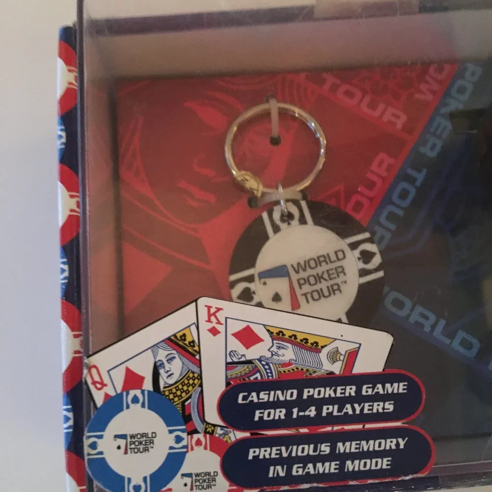 World Poker Tour Travel Game Wrist Watch Texas Hold'em Official With keychain